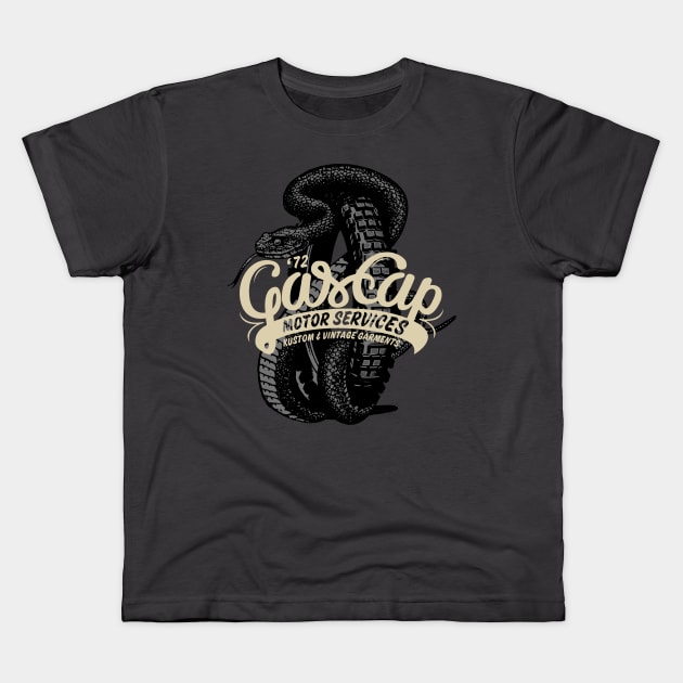 GASCAP SNAKE POISON Kids T-Shirt by KUMAWAY